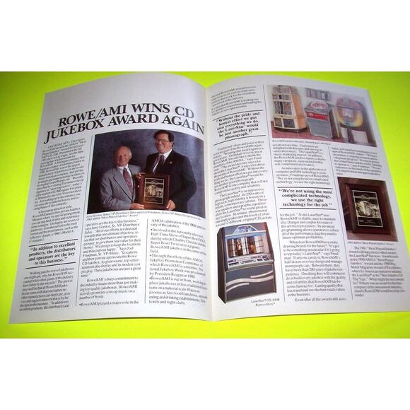 Rowe AMI Jukebox FLYER LaserStar America + 16 Models CD-100B Original 1991 Art - Picture 3 of 6